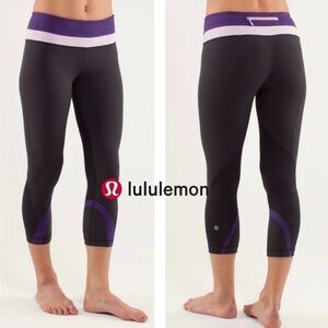 Lululemon Run: Inspire Crop II for n Size 6 - Deep Coal, Grape & Rose Quartz